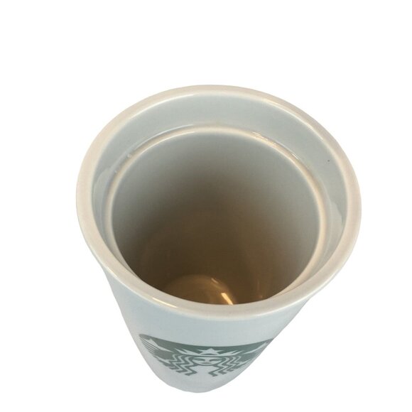 Starbucks Tumbler White Double Walled Ceramic Mermaid Siren Logo 12 oz 2011 u - Picture 2 of 4